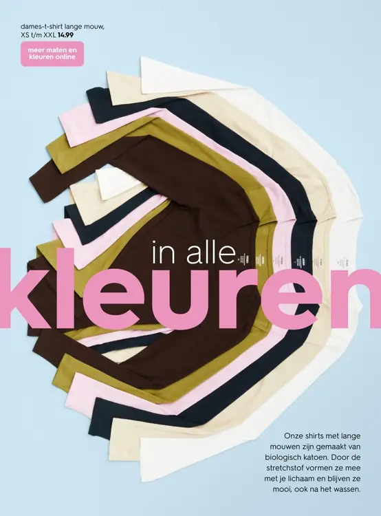 Aanbieding: dames-t-shirt lange mouw