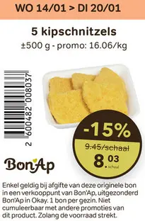 Promotie: 5 kipschnitzels