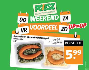 Aanbieding: Boerenkool- of zuurkoolstamppot