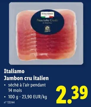 Offre: Italiamo Jambon cru italien