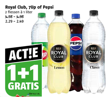 Aanbieding: Royal Club , 7Up of Pepsi