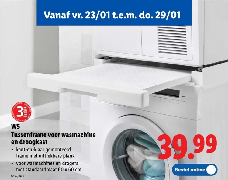 Promotie: Tussenframe voor wasmachine en droogkast