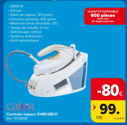 Offre: Centrale vapeur SV8028C0