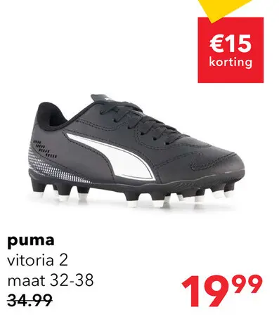 Aanbieding: Puma Vitoria II MG kinder voetbalschoenen zwart wit