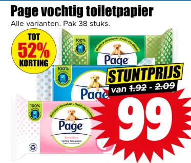 Aanbieding: vochtig toiletpapier