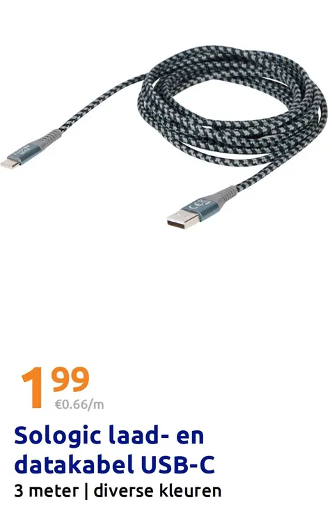 Promotie: Sologic laad- en datakabel USB-C