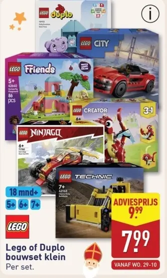 Aanbieding: Lego of Duplo bouwset klein