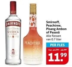 Aanbieding: Smirnoff, Peachtree, Pisang Ambon of Passoa