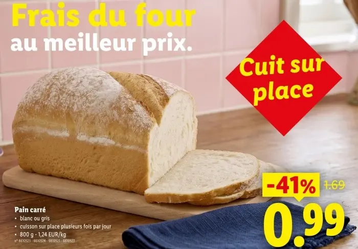 Offre: Pain carré