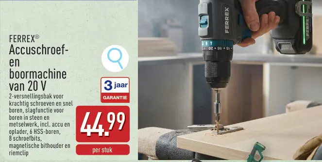 Promotie: Accuschroef- en boormachine van 20 V