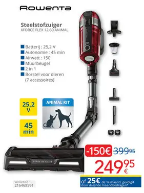 Promotie: Steelstofzuiger XFORCE FLEX 12.60 ANIMAL