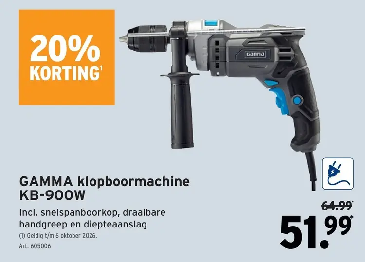 Promotie: klopboormachine KB-900W