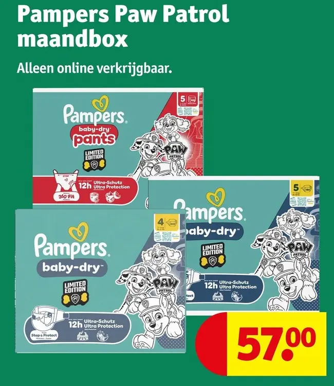 Aanbieding: Pampers Paw Patrol maandbox