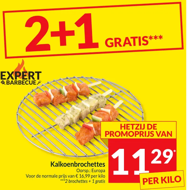 Promotie: Kalkoenbrochettes