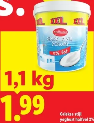 Aanbieding: Griekse stijl yoghurt halfvol 2%