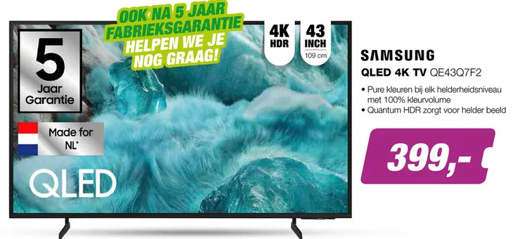 Aanbieding: Qled 4k tv qe43q7f2