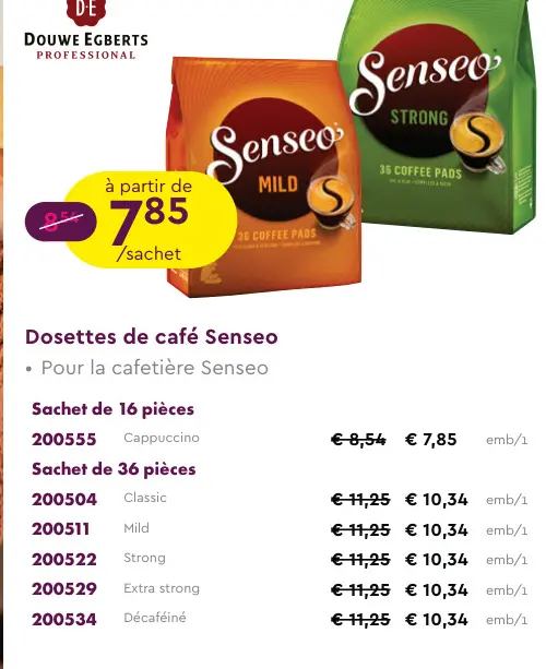 Offre: Dosettes de café Senseo