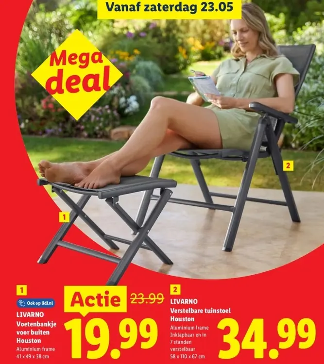 Aanbieding: Voetenbankje voor buiten Houston