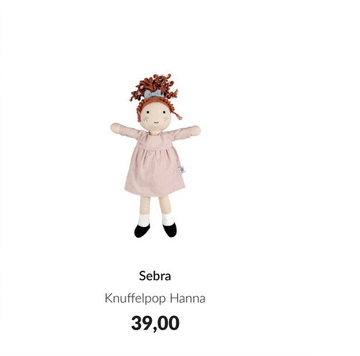 Aanbieding: Sebra Knuffelpop Hanna