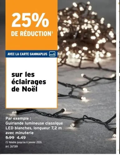 Offre: Guirlande lumineuse classique LED blanches