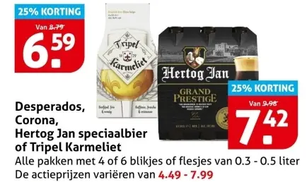 Aanbieding: Desperados, Corona, Hertog Jan speciaalbier of Tripel Karmeliet