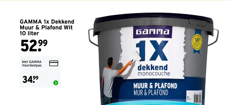 Aanbieding: 1x Dekkend Muur & Plafond Wit