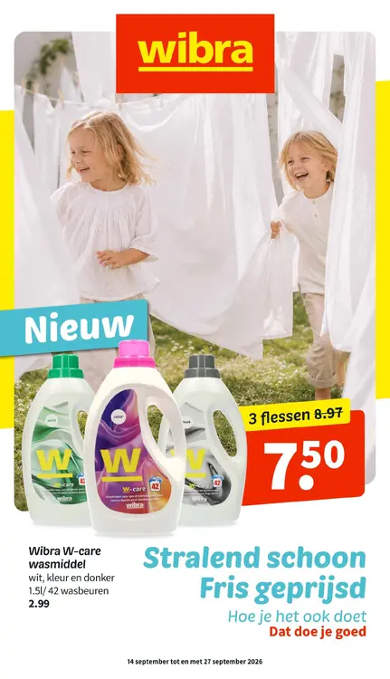 Promotie: Wibra W-care wasmiddel