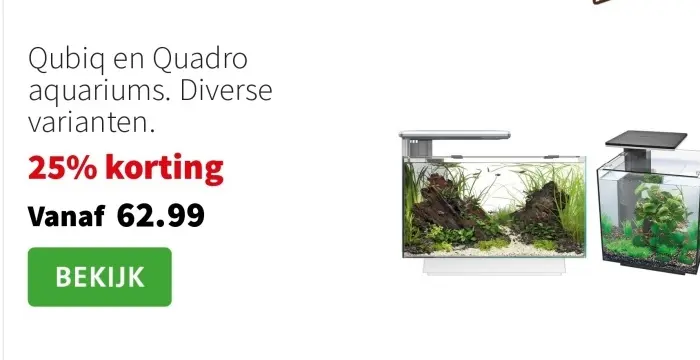 Aanbieding: Qubiq en Quadro aquariums