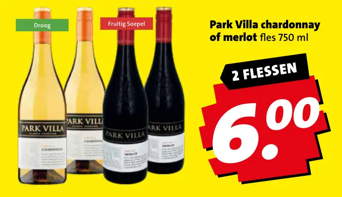 Aanbieding: Park Villa chardonnay of merlot
