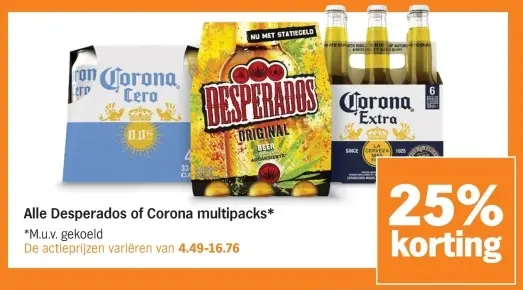 Aanbieding: Alle Desperados of Corona Multipacks