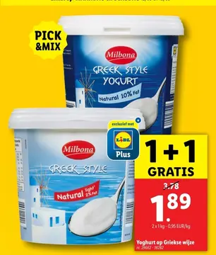 Aanbieding: Milbona GREEK STYLE YOGURT