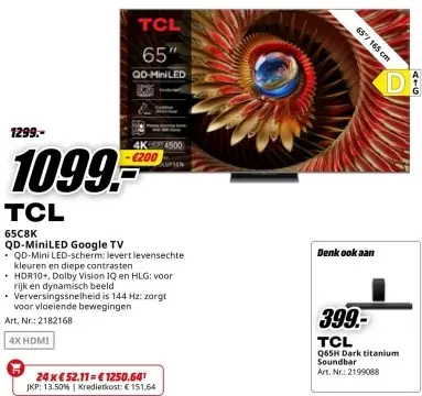 Promotie: 65C8K QD-MiniLED Google TV