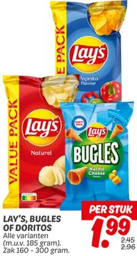 Aanbieding: Lay's, BUGLES of Doritos