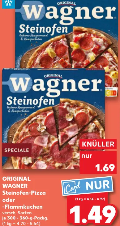 Aanbieding: ORIGINAL WAGNER Steinofen-Pizza oder -Flammku