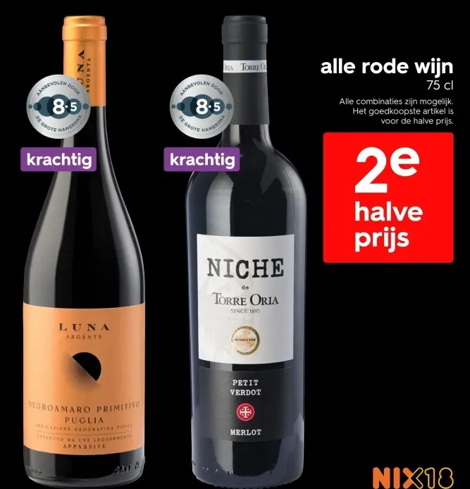 Aanbieding: alle rode wijn