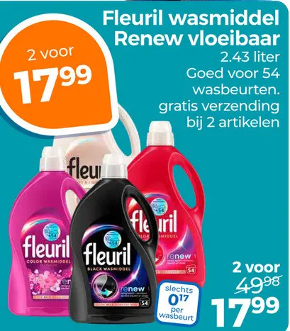 Aanbieding: Fleuril wasmiddel Renew vloeibaar