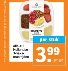 Aanbieding: Alle AH Hollandse 3-vaks-maaltijden