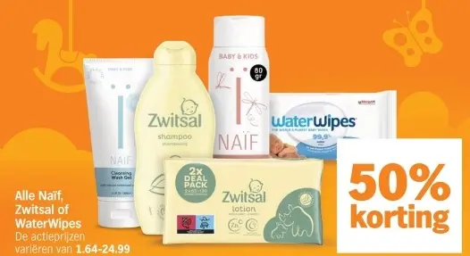 Aanbieding: Naïf, Zwitsal or WaterWipes