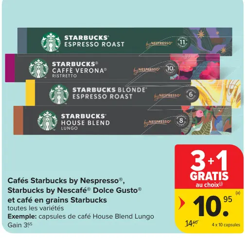 Offre: Cafés Starbucks by Nespresso
