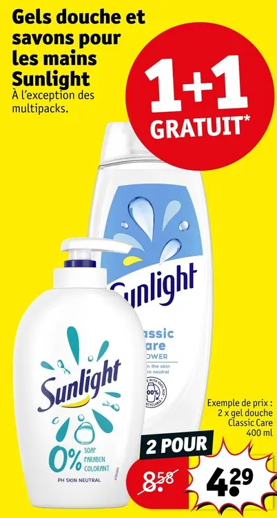 Offre: Gels douche et savons pour les mains
