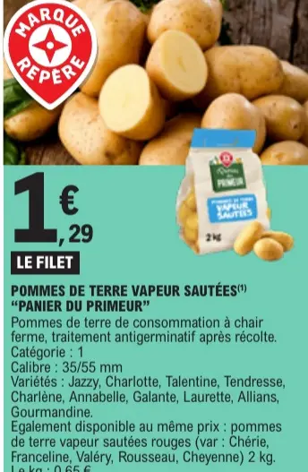 Offre: Pommes de terre vapeur sautées "panier du PRI