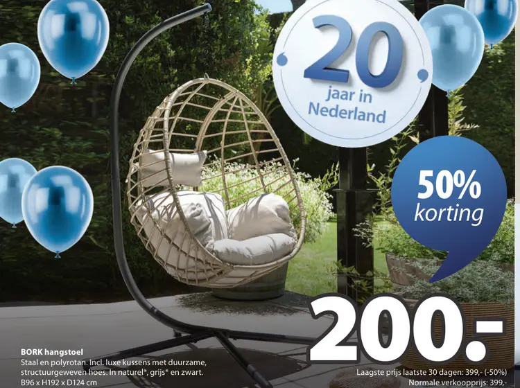 Aanbieding: BORK hangstoel