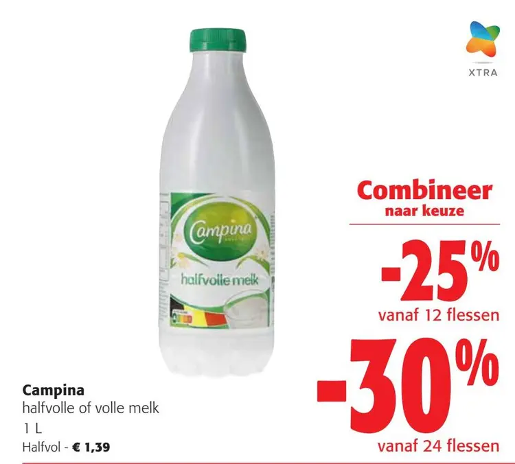 Aanbieding: Campina halfvolle of volle melk