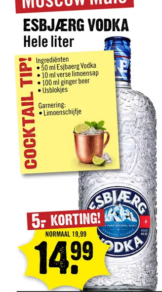Aanbieding: Esbjaerg Vodka 100 cl