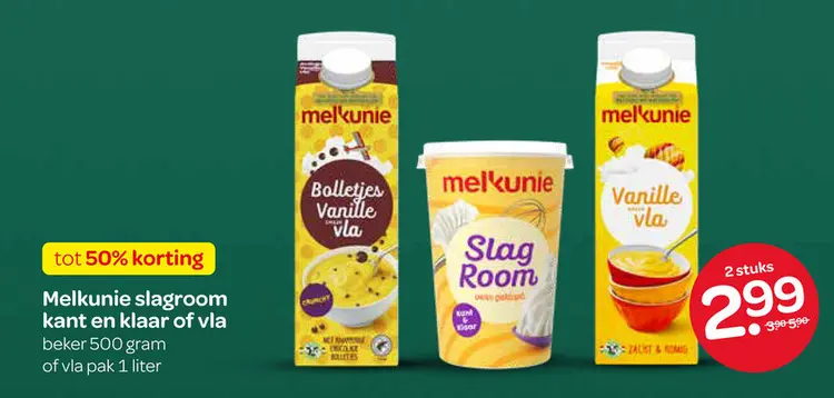 Aanbieding: Melkunie slagroom kant en klaar of vla