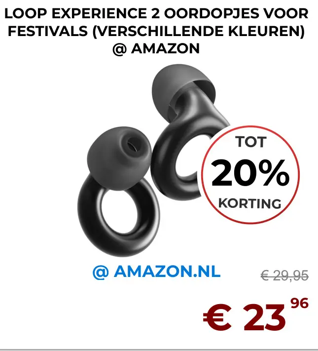 Aanbieding: Loop experience 2 oordopjes voor festivals