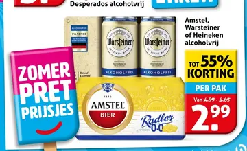 Aanbieding: Amstel, Warsteiner of Heineken alcoholvrij