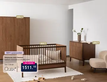 Aanbieding: Babykamer Quax Ashi Chestnut (3-deurs)