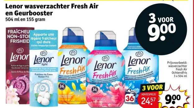 Aanbieding: Lenor wasverzachter Fresh Air en Geurbooster