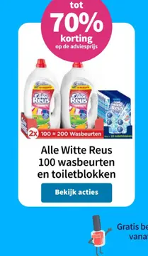 Aanbieding: Alle Witte Reus 100 wasbeurten en toiletblokk